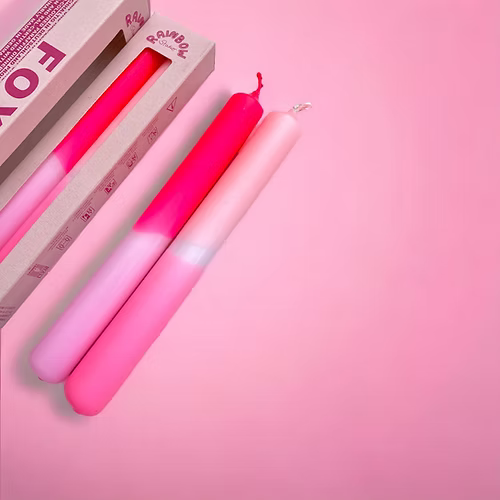 Set de 2 bougies dip-dye flashy