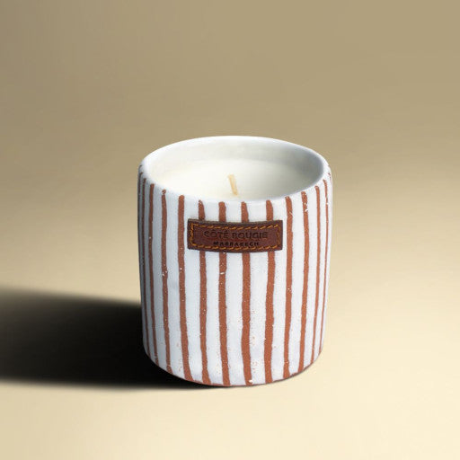 BOUGIES_POTERIE ZEBREE BLANC_SENTEUR KAMOUN_LA_PETITE_BOITE_JAUNE