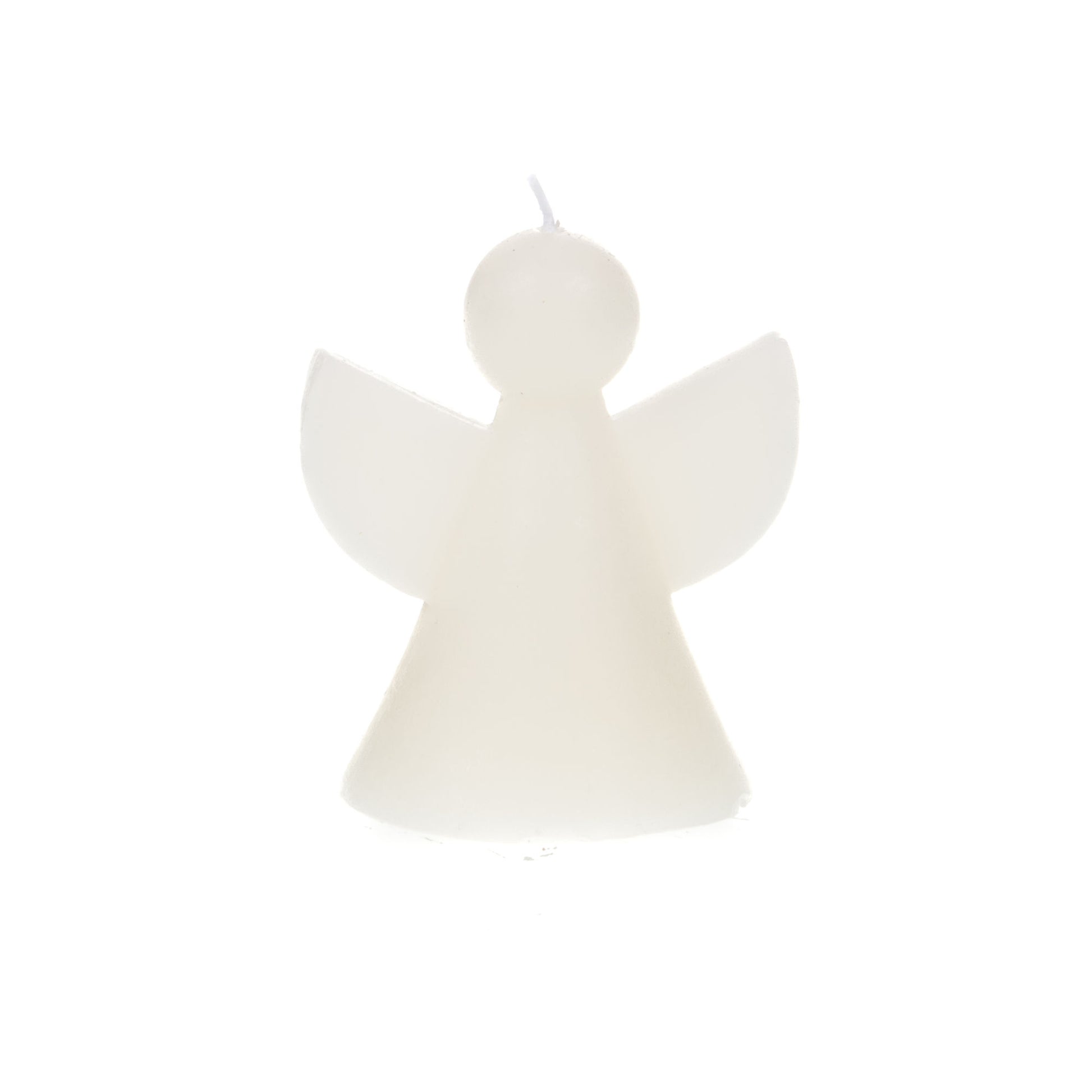 Bougie à poser en forme d'ange minimaliste blanc.