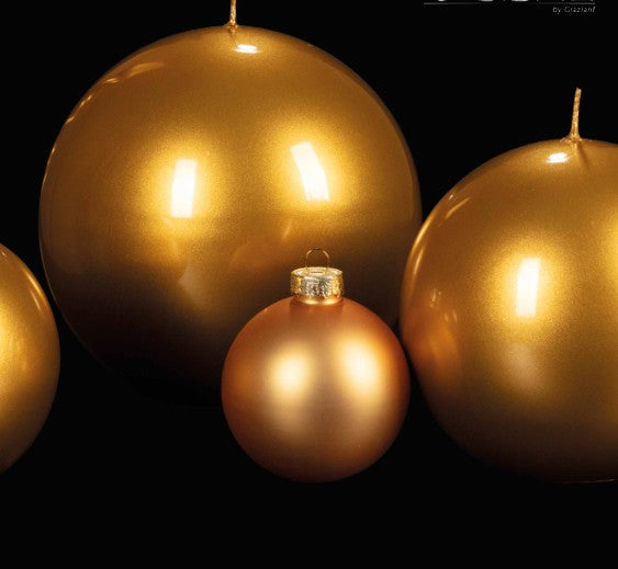 BOUGIE BOULE BRILLANTE DOREE GOLD- LA PETITE BOITE JAUNE