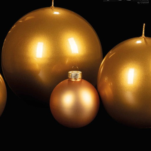 BOUGIE BOULE BRILLANTE DOREE GOLD- LA PETITE BOITE JAUNE