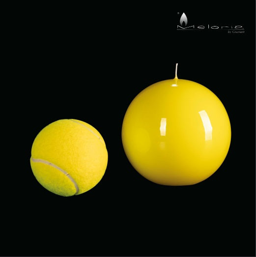 BOUGIE BOULE BRILLANTE JAUNE - LA PETITE BOITE JAUNE