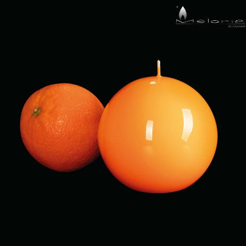 BOUGIE BOULE BRILLANTE ORANGE - LA PETITE BOITE JAUNE