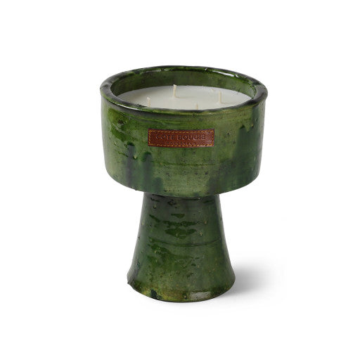 Bougies artisanales en poterie Tamegroute verte - Parfum Menthe & Thé