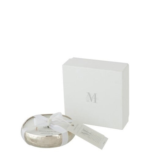 bougie parfumee metal argent