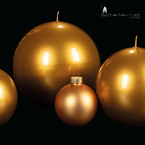 BOUGIE RONDE BRILLANTE GOLD DOREE - LA PETITE BOITE JAUNE