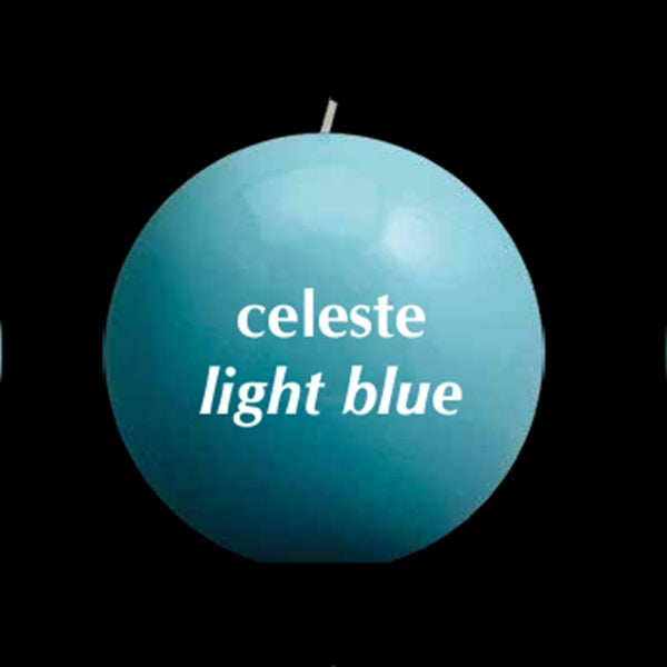 BOUGIE RONDE BRILLANTE BLEU CIEL - LA PETITE BOITE JAUNE