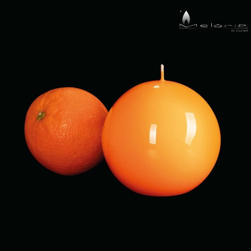 BOUGIE RONDE BRILLANTE ORANGE - LA PETITE BOITE JAUNE