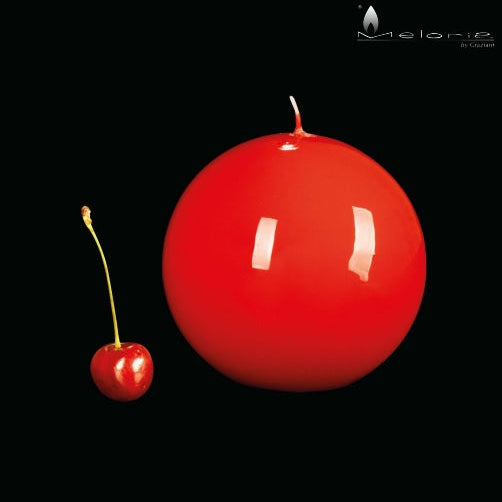 BOUGIE RONDE BRILLANTE ROUGE- LA PETITE BOITE JAUNE