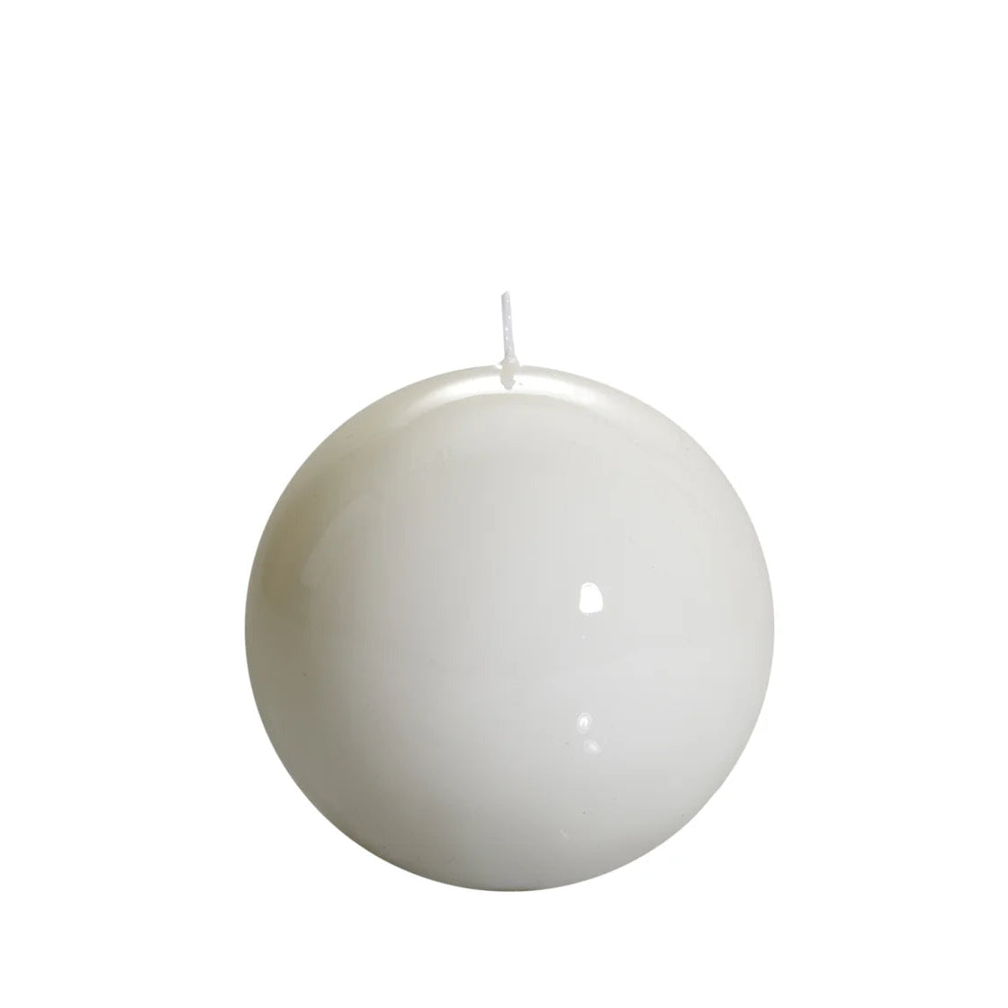 Bougie ronde brillante, coloris blanc. 