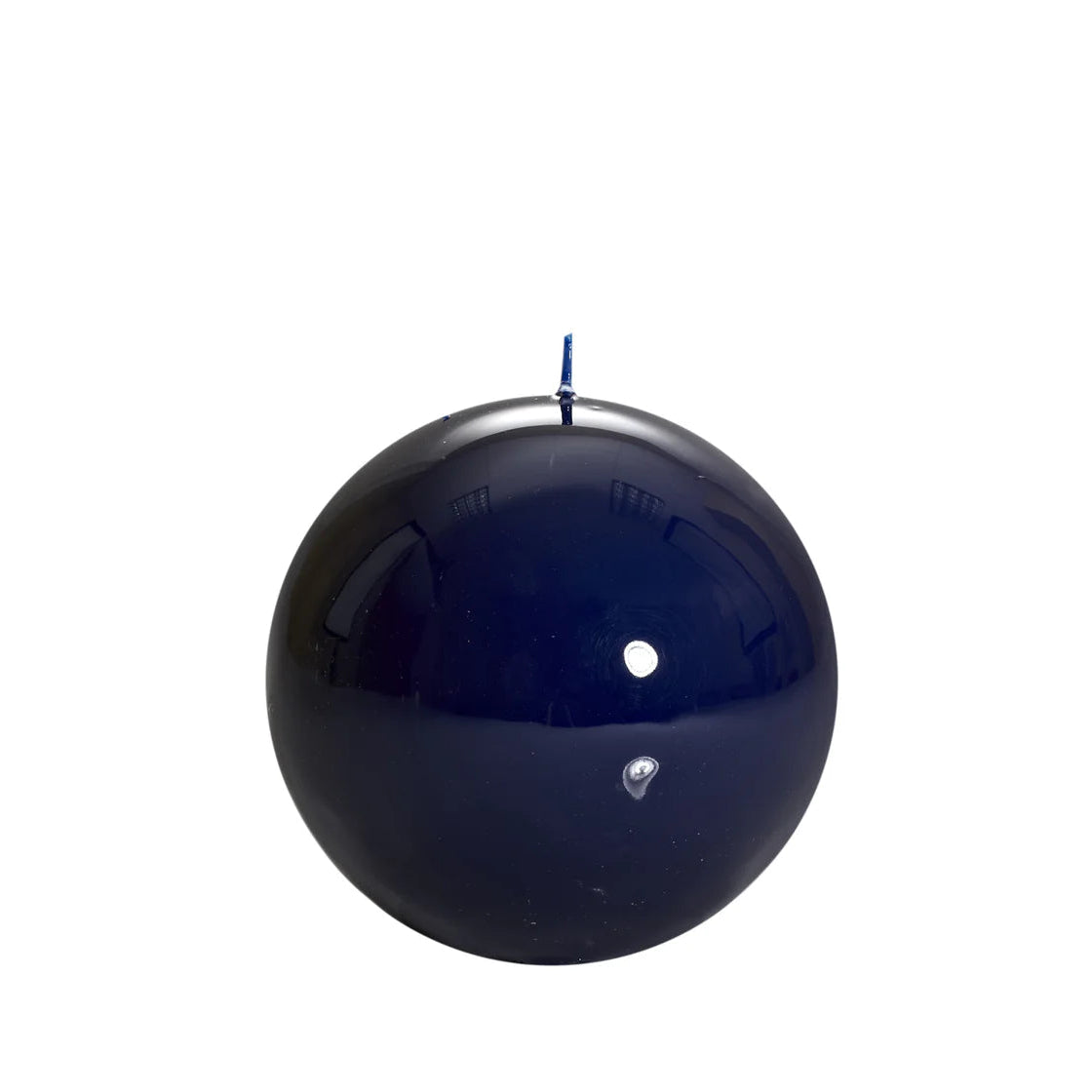 Bougie ronde brillante, coloris bleu marine. 