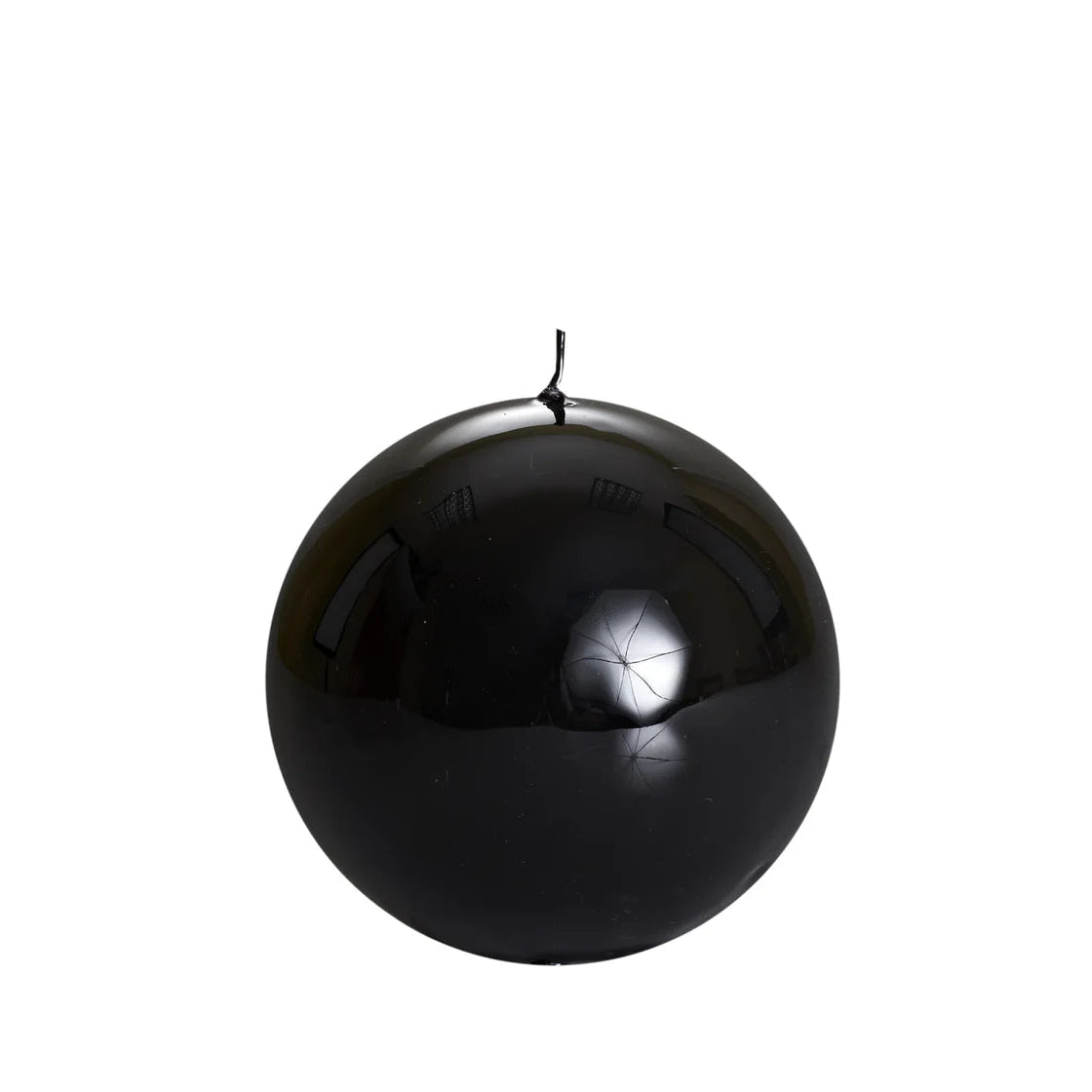 Bougie ronde brillante, coloris noir. 