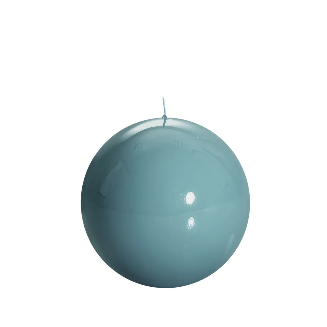 Bougie ronde brillante, coloris bleu. 