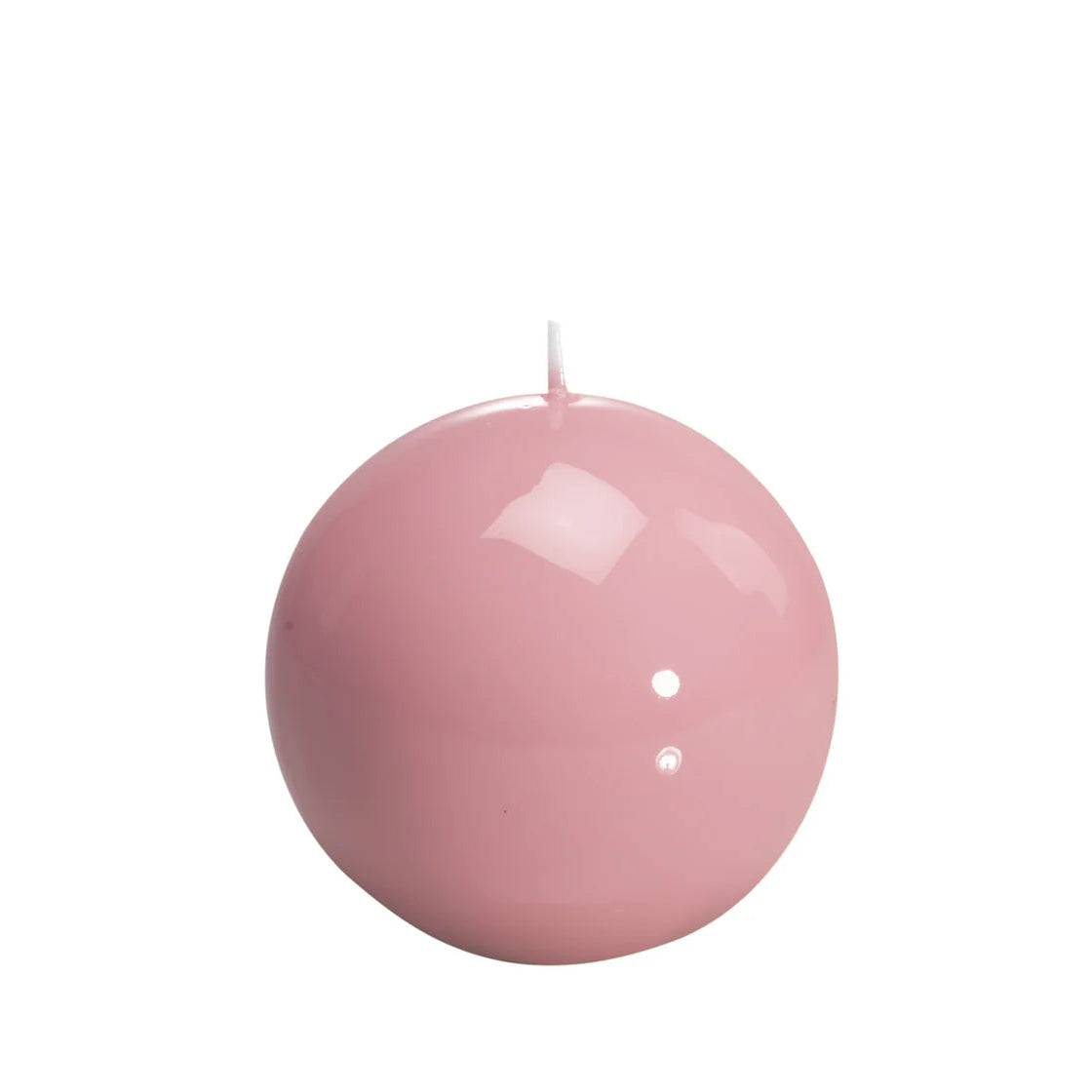 Bougie ronde brillante, coloris rose. 