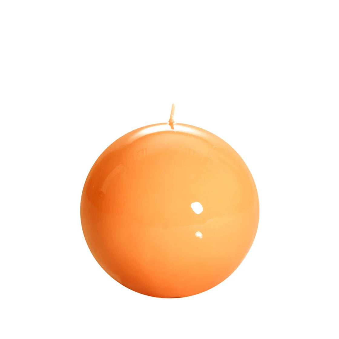 Bougie ronde brillante, coloris orange safran.