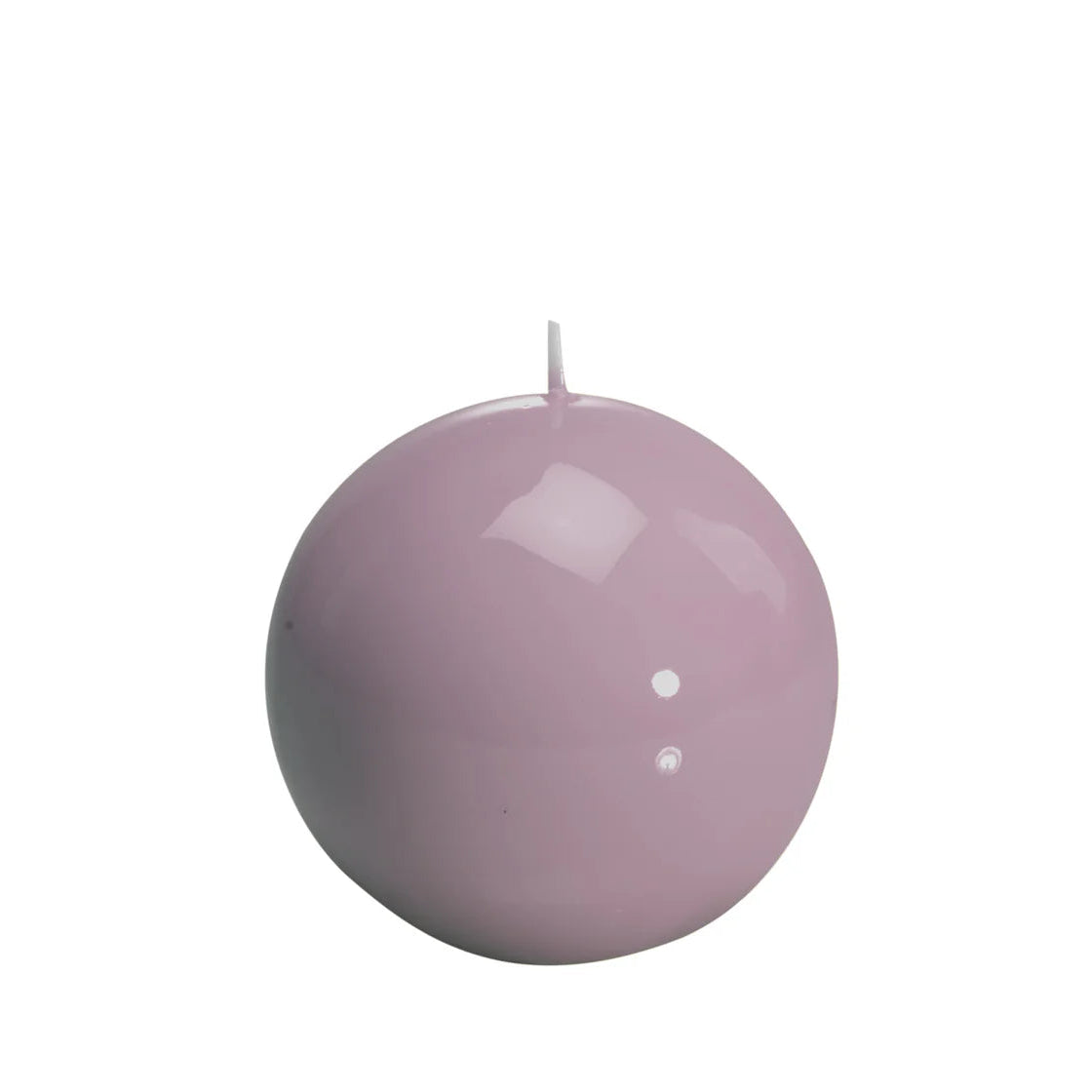 Bougie ronde brillante, coloris rose tourterelle. 
