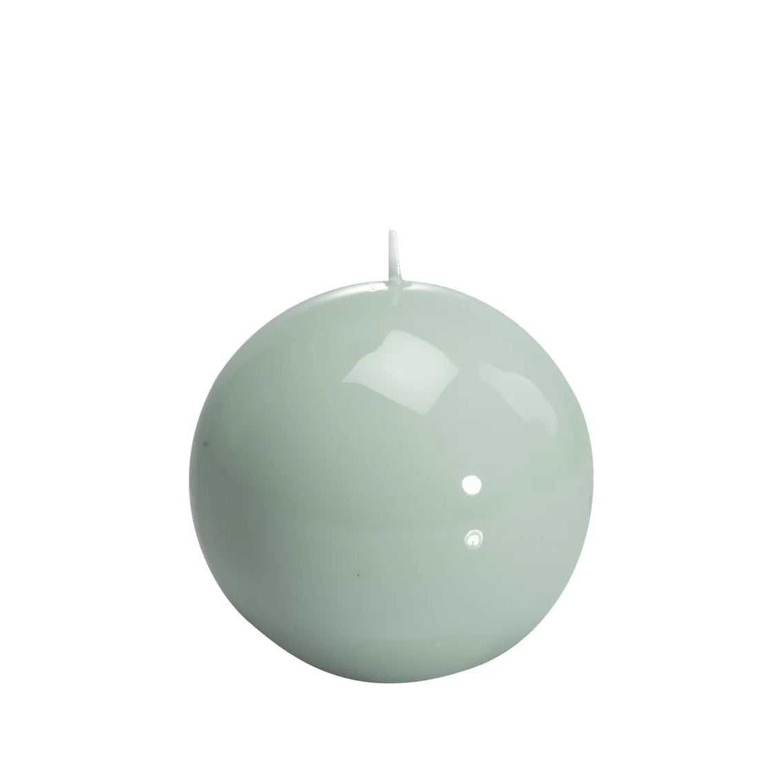 Bougie ronde brillante, coloris vert d'eau. 