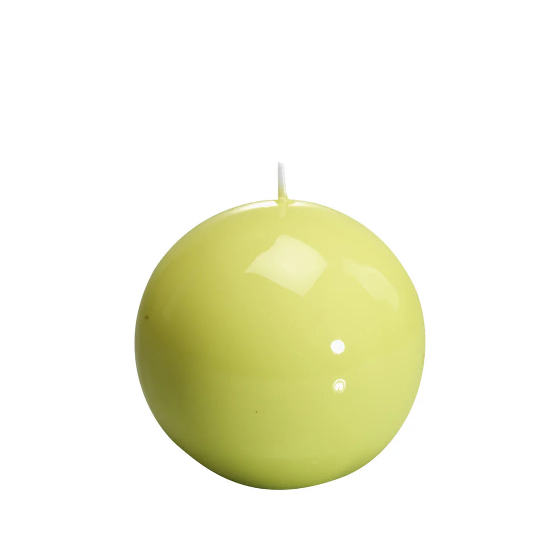 Bougie ronde brillante, coloris vert clair. 
