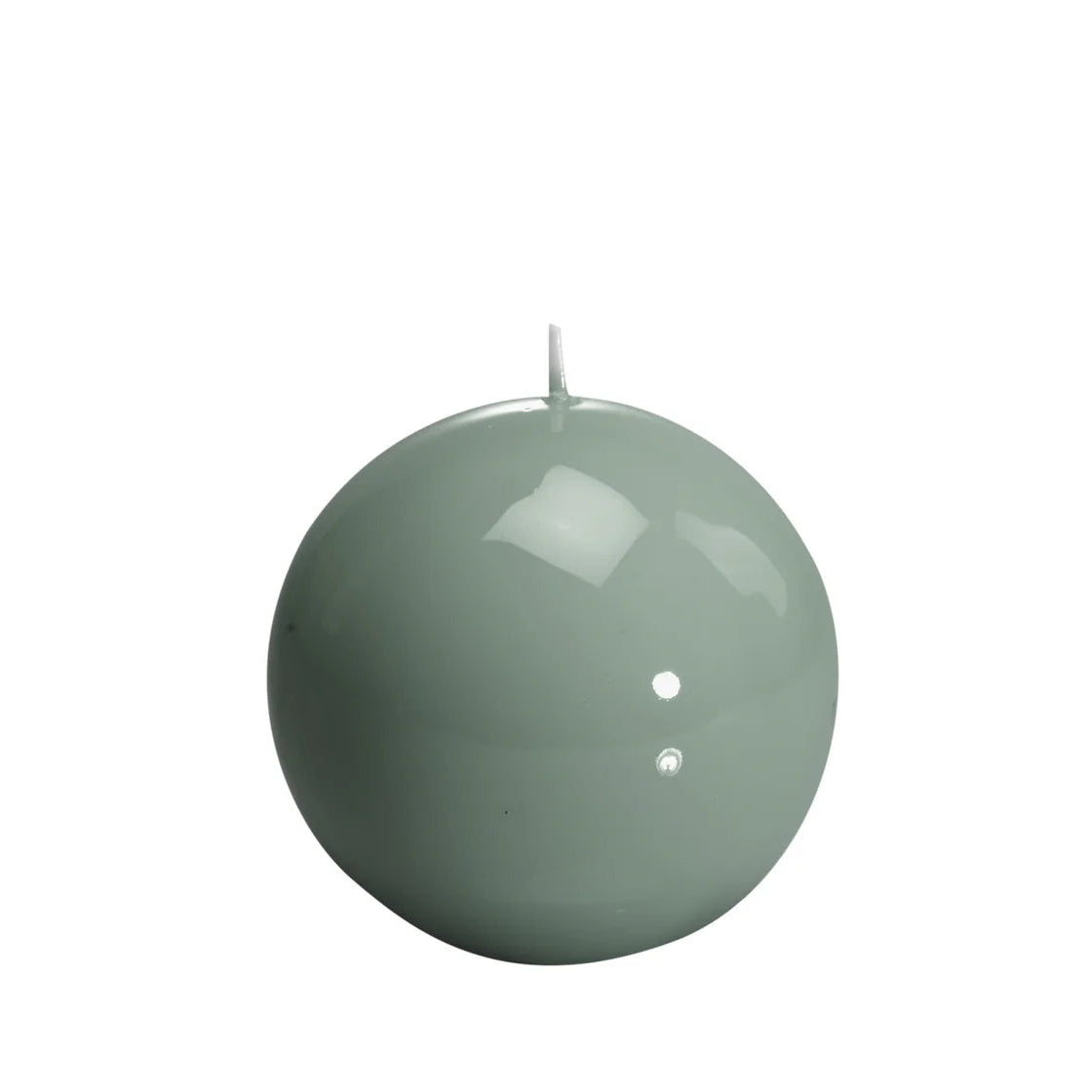 Bougie ronde brillante, coloris vert jade. 