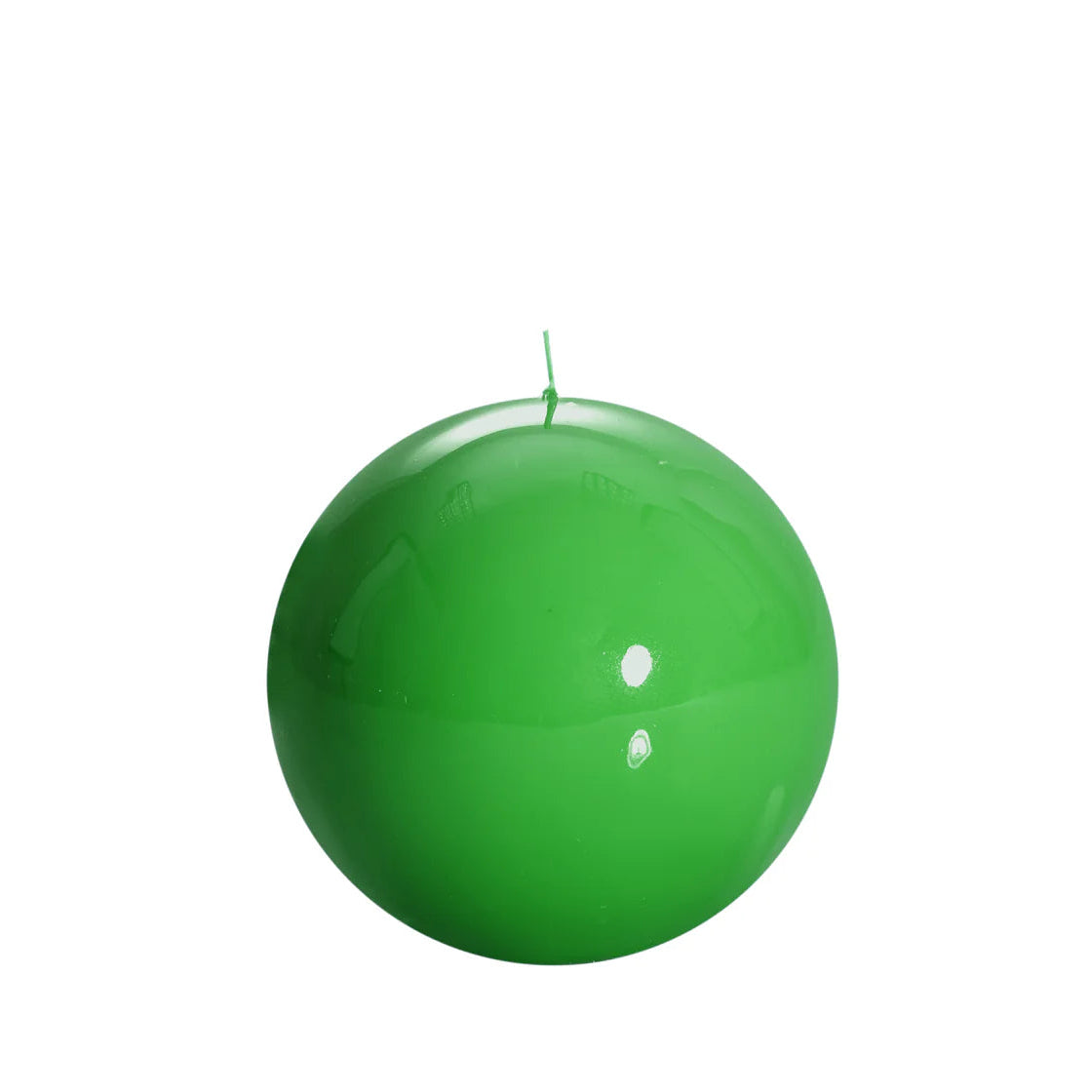 Bougie ronde brillante, coloris vert. 
