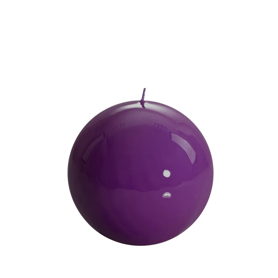 Bougie ronde brillante, coloris violet. 