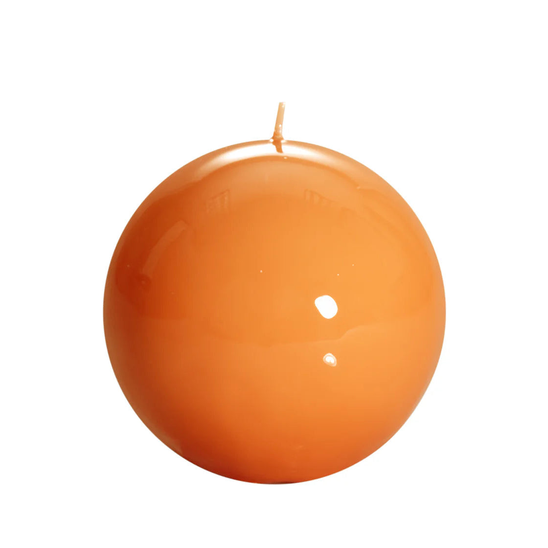 Bougie ronde brillante, coloris orange. 