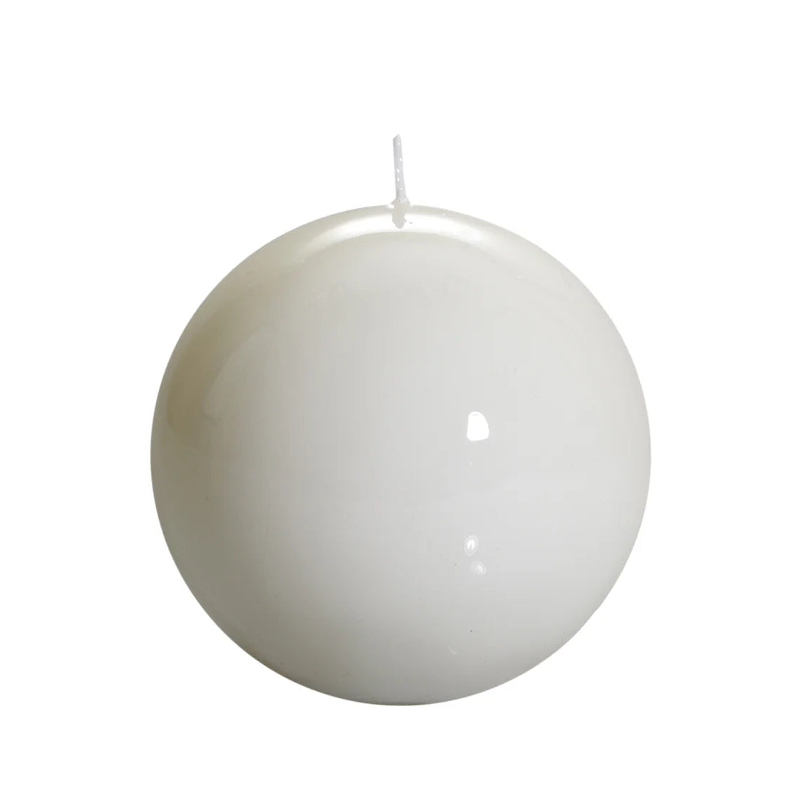 Bougie ronde brillante, coloris blanc. 