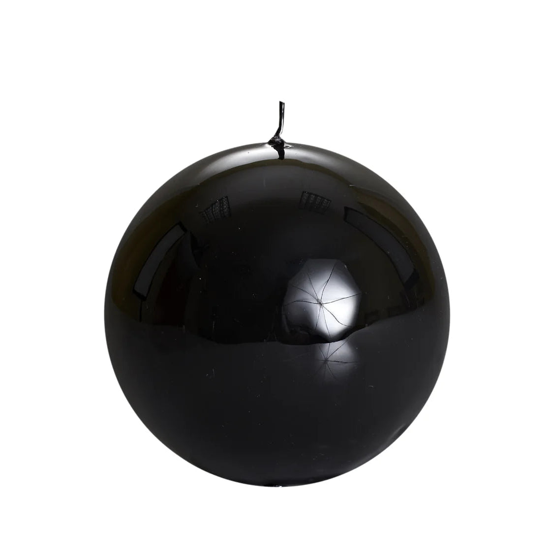 Bougie ronde brillante, coloris noir. 