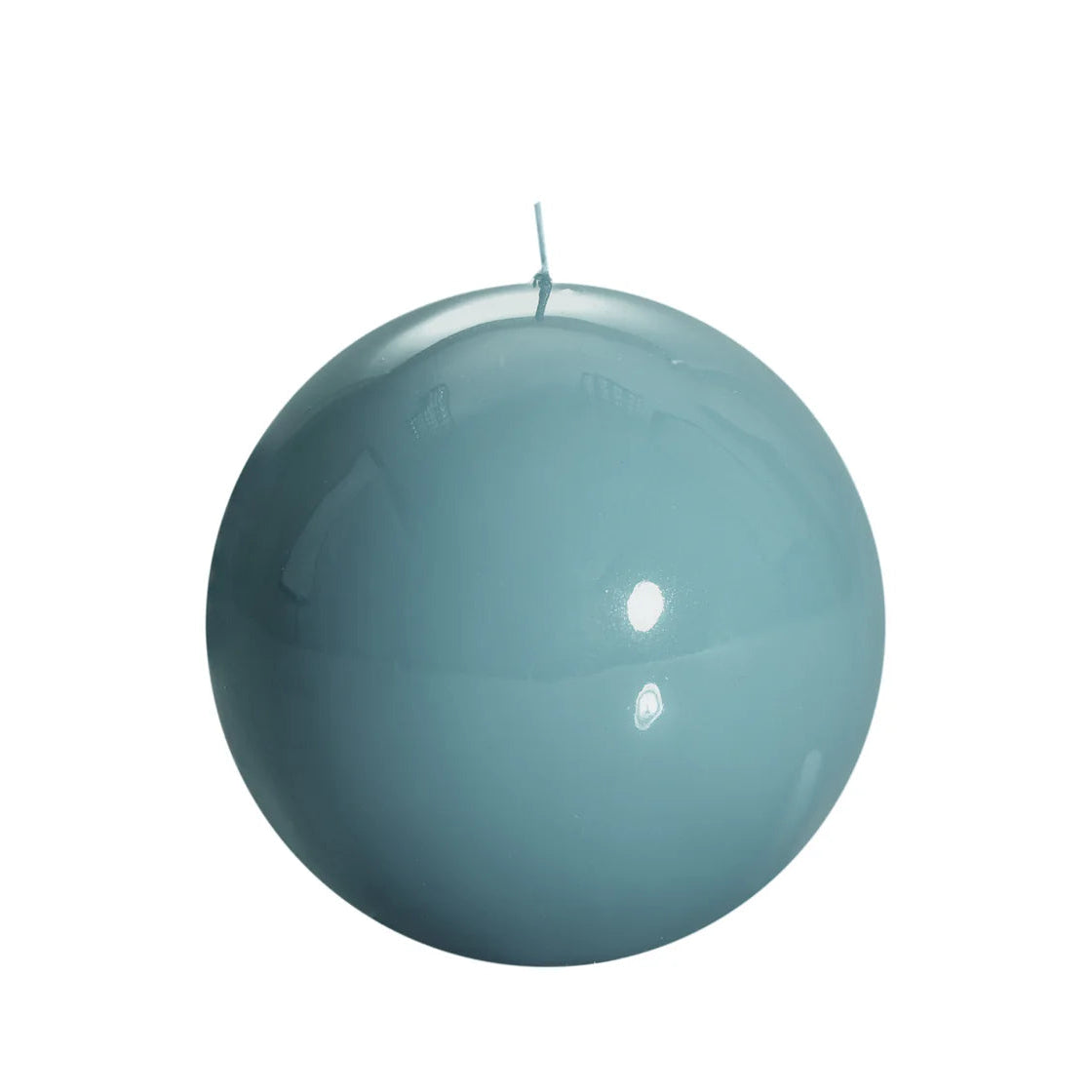 Bougie ronde brillante, coloris bleu. 