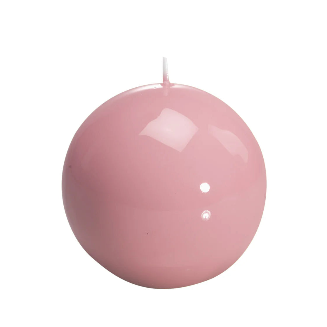 Bougie ronde brillante, coloris rose. 