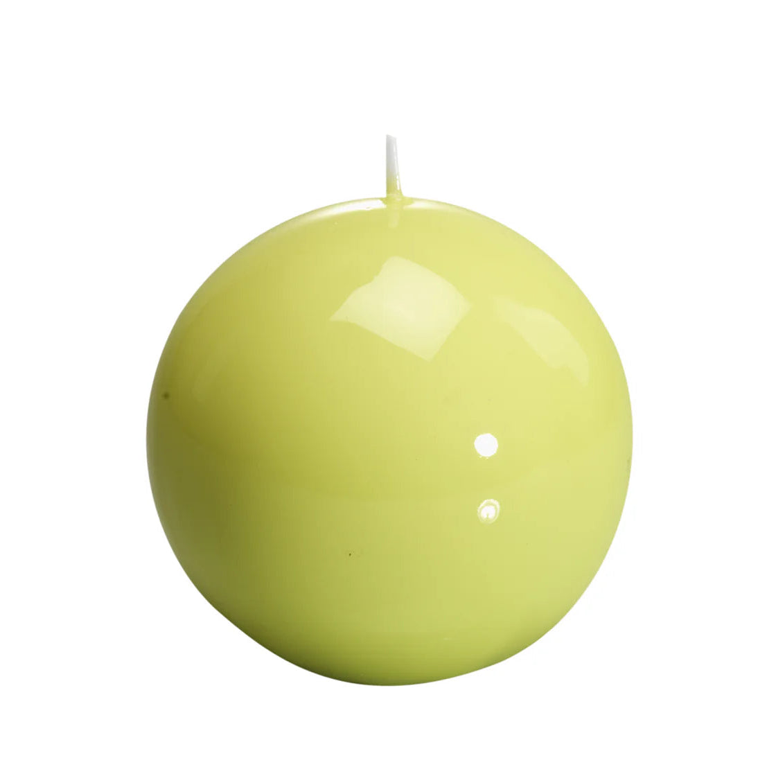 Bougie ronde brillante, coloris vert pomme. 