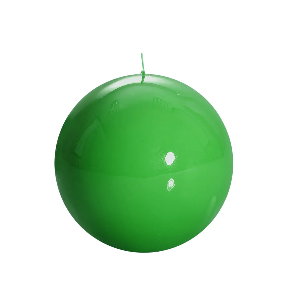 Bougie ronde brillante, coloris vert. 