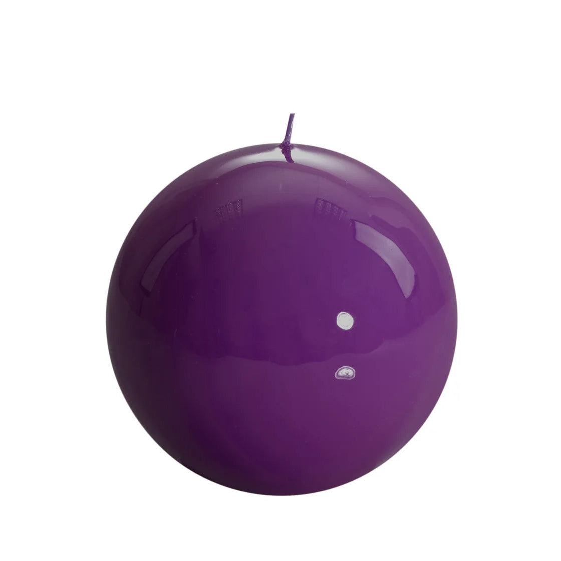 Bougie ronde brillante, coloris violet. 