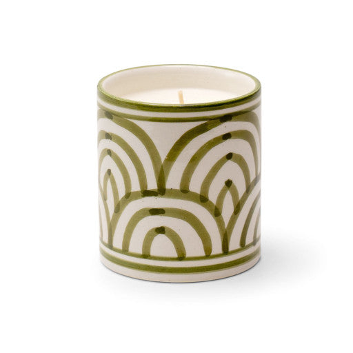 Bougies artisanales en céramique peinte Atlas - Parfum Menthe & Thé