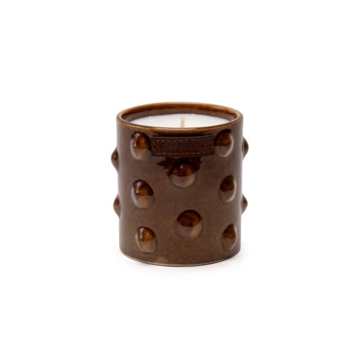 Bougies artisanales marocaines en céramique marron - Parfum Moka