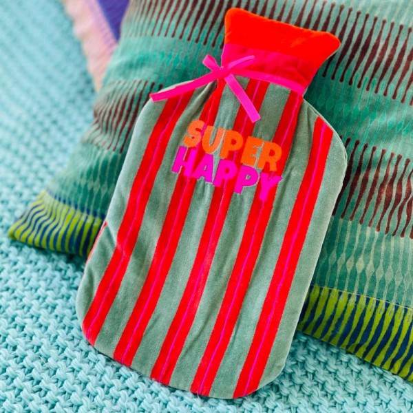 Bouillotte toute douce en velours pop et colorée - plusieurs motifs