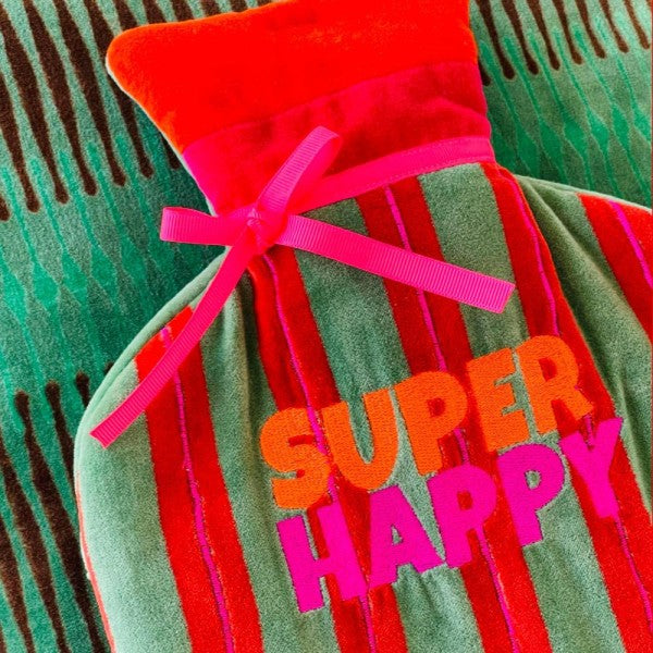 Bouillotte toute douce en velours pop et colorée - plusieurs motifs