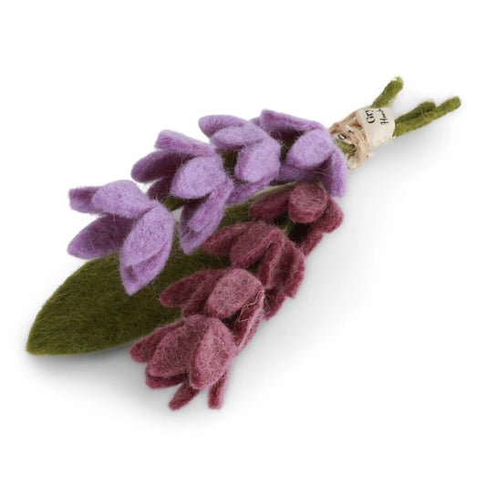 Petite bouquet de lavande en laine dans les tons violets.