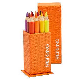 Boîte orange en tissu de 12 pastels de la marque Fabriano