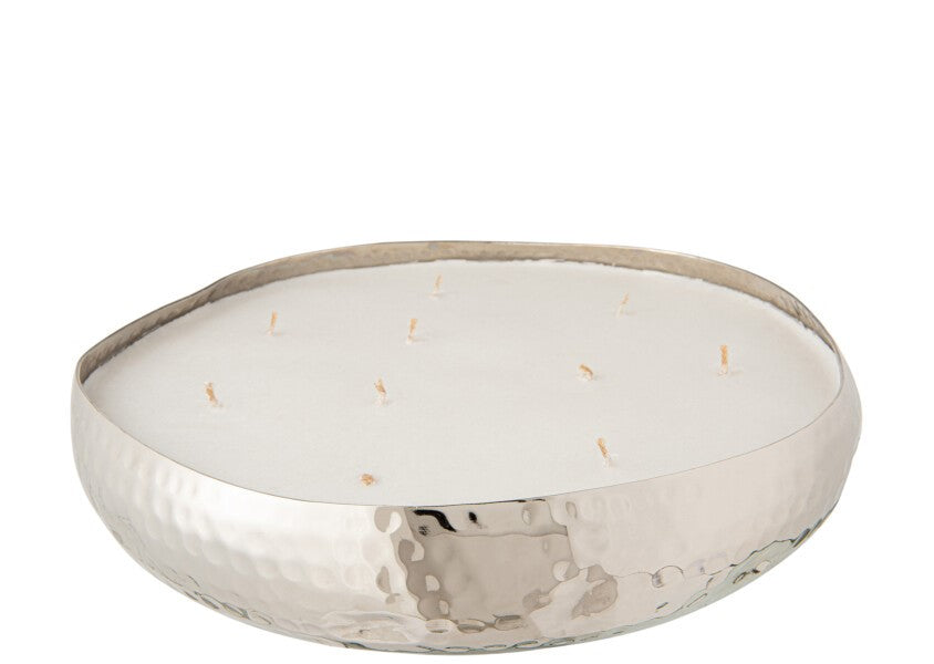 bougie parfumee metal argent