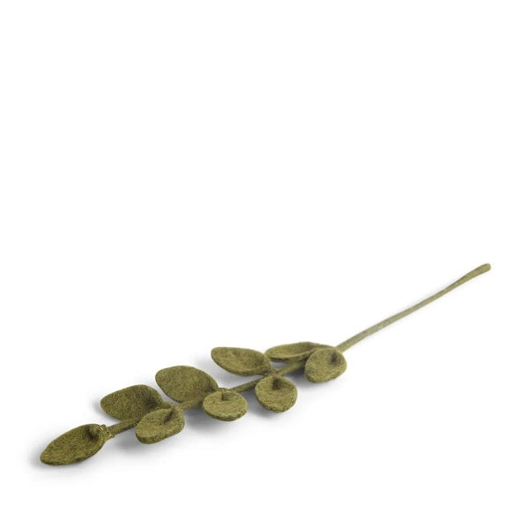 Branche de feuilles vertes en laine taille S