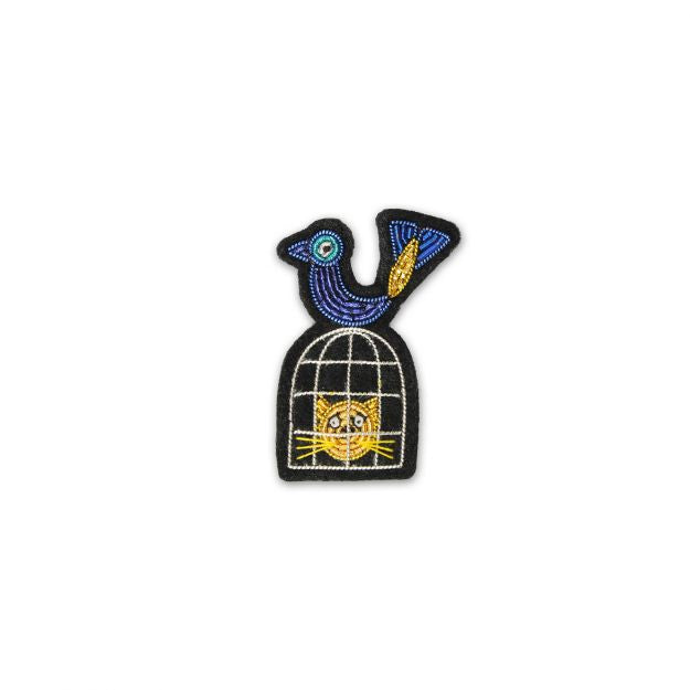 Broche Oiseau et chat en cage MACON ET LESQUOY - LA PETITE BOITE JAUNE