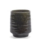 cache pot ou vase en terre émaillée verte serax