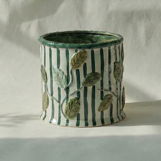 CACHE POT FEUILLAGE DE HELENE LEPINAY POUR SERAX - LA PETITE BOITE JAUNE
