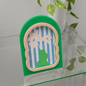 CADRE DESIGN BICOLORE VERT ROSE - LA PETITE BOITE JAUNE