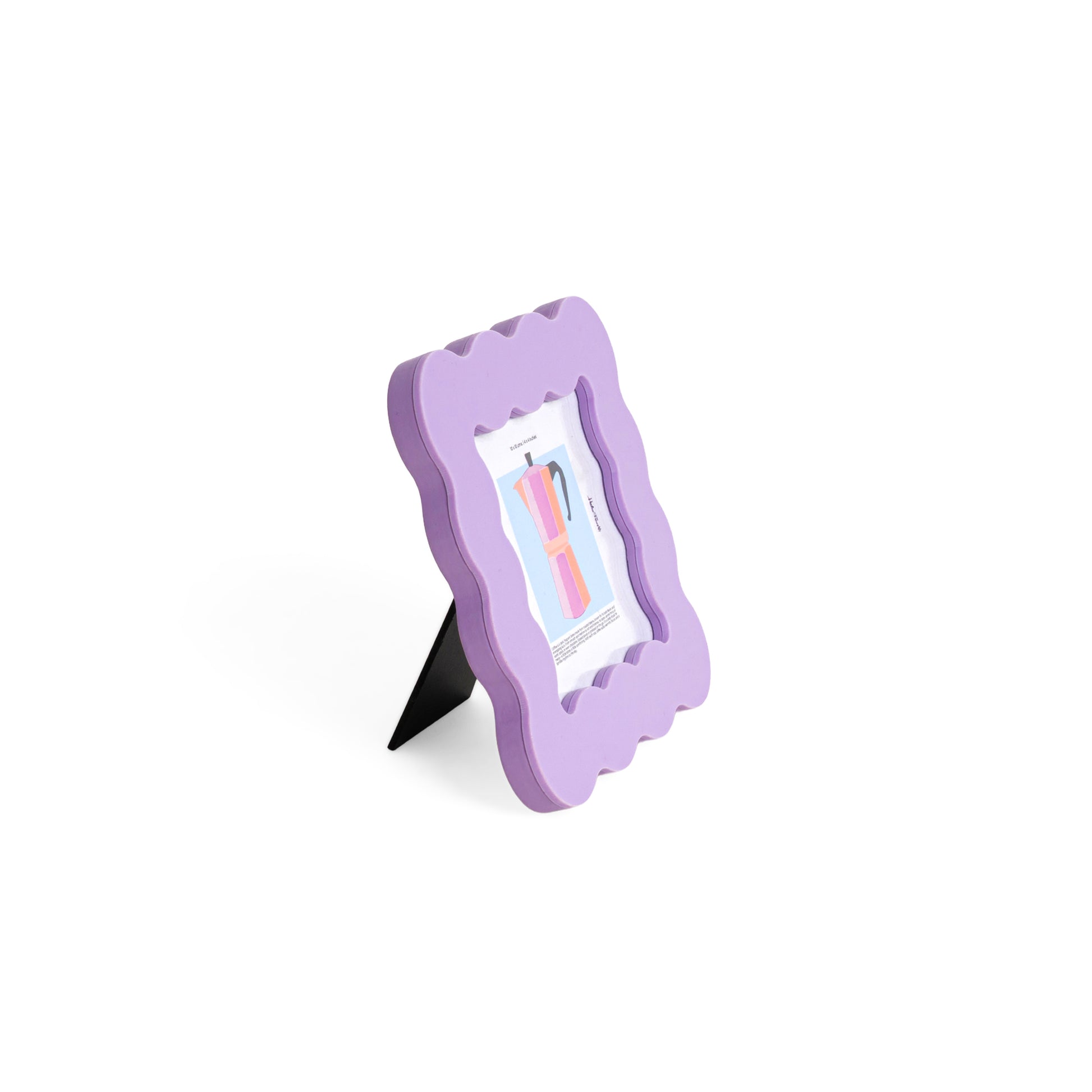 Cadre pour photo 10x10 avec bord ondulé lilas.