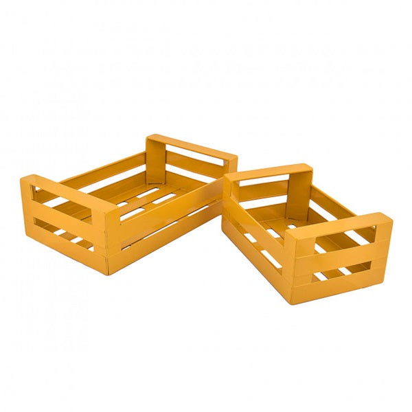 CAGETTE EN METAL JAUNE MOUTARDE LA PETITE BOITE JAUNE