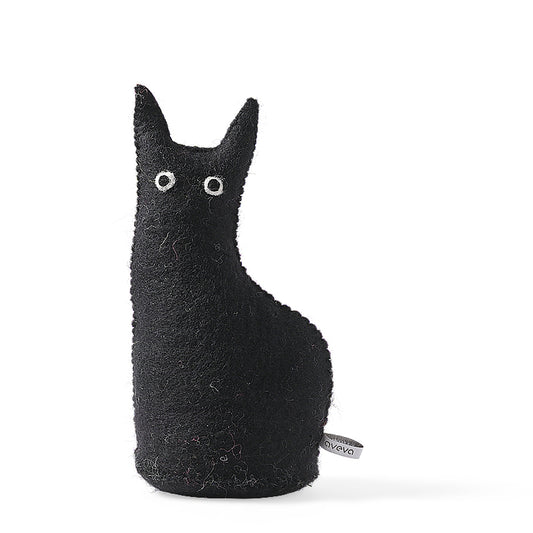 Cale-porte en forme de chat noir