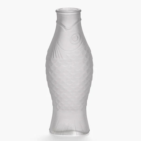 CARAFE POISSON EN VERRE DEPOLI GIVRE SERAX