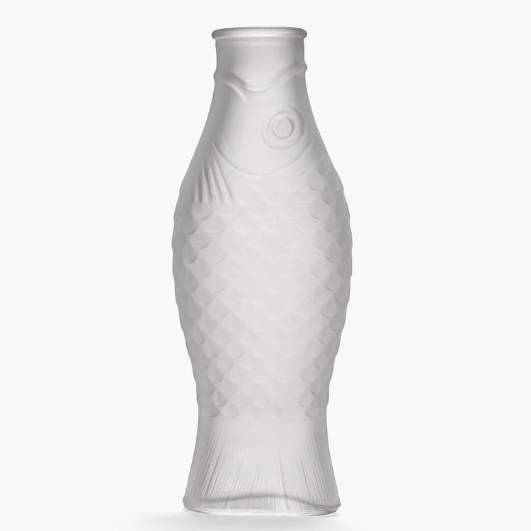 CARAFE POISSON EN VERRE DEPOLI GIVRE SERAX